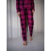 Жіноча піжама в клітку бавовняна (сорочка+брюки) Ladies' pijama Рожево-чорна